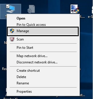 1 Manage option in windows 10