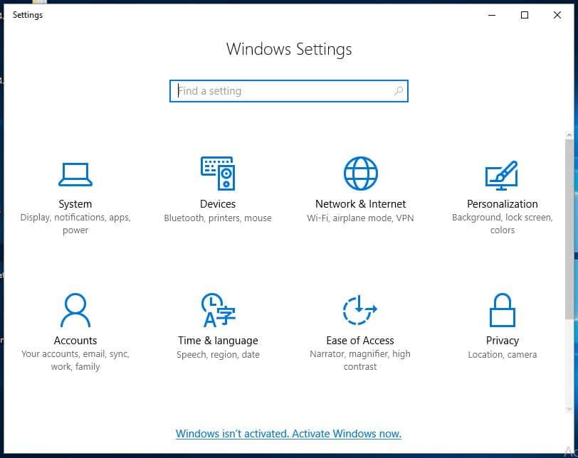 Setting app on Windows 10 laptop or PC