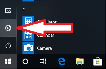 Windows 10 Settings under Windows Menu