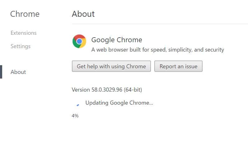 1 Update Google Chrome on windows