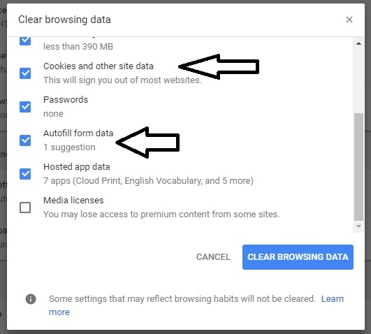 5 Clear Browsing Data on Google Chrome windows System