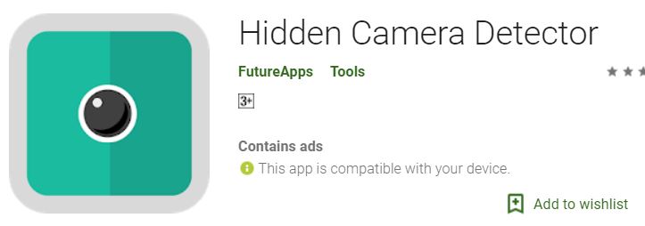 Hidden Camera Detector app for android